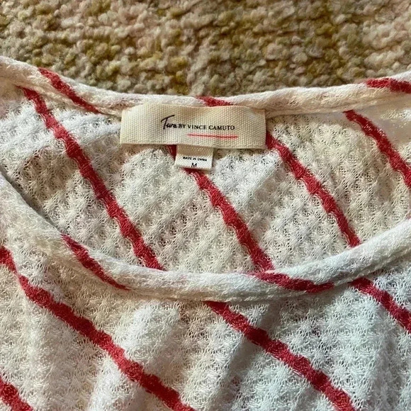 TWO BY VINCE CAMUTO ORANGE STRIPE TOP M - Picture 4 of 4